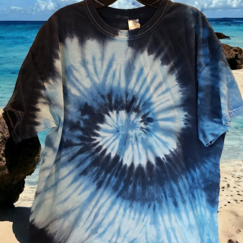 Men's Colortone XL Blue Tie Dye Tee Shirt
